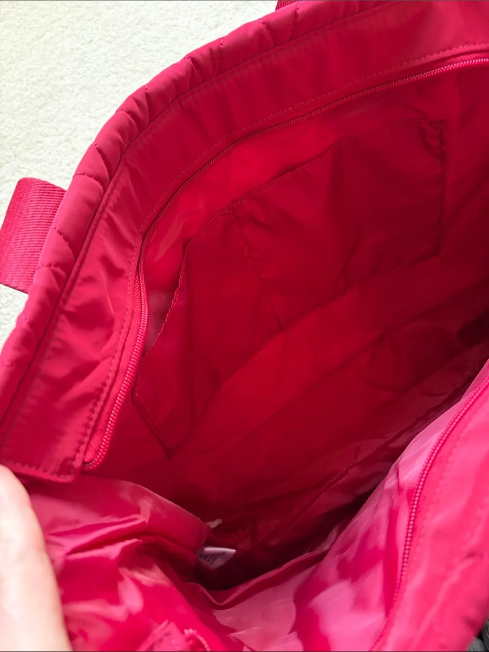 NWT Victoria's Secret Quilted large red tote bag